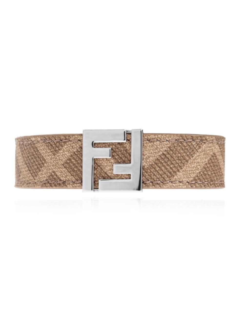 Fendi double FF signature logo brown leather bracelet with Box brand new